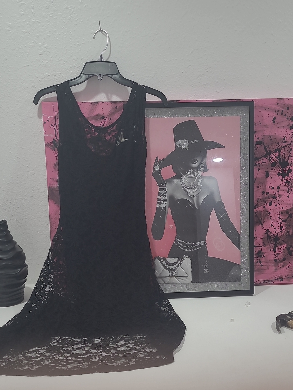 Sans Souci Black Lace Camisole Tank